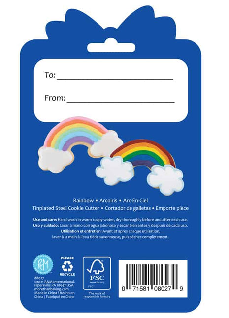 Rainbow Cookie Cutter 4.75″ Carded