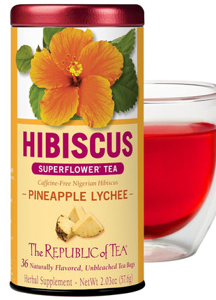 The Republic of Tea Organic Hibiscus Pineapple Lychee Superflower Tea