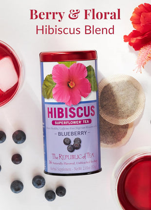 The Republic of Tea Organic Hibiscus Blueberry Superflower Tea