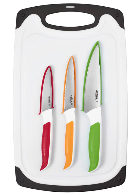 Zyliss Comfort Cutting Board and 3-Piece Knife Set