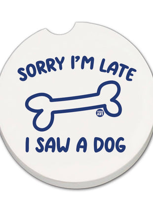 "Saw A Dog" Absorbent Stone Car Coaster 1pk
