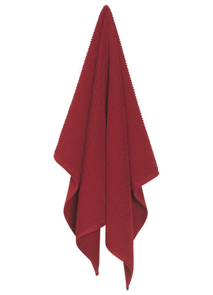 Ripple Carmine Red Turkish Cotton Dishtowel