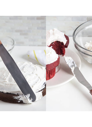 Fox Run Stainless Steel Icing Spatula and Smoother, Set of 2
