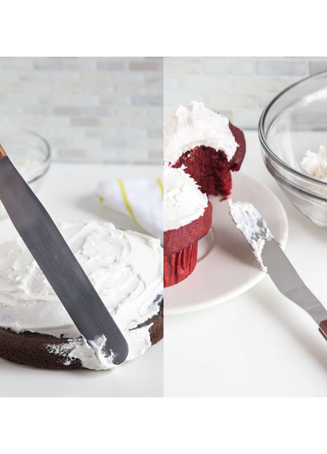 Fox Run Stainless Steel Icing Spatula and Smoother, Set of 2