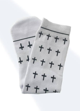The White and Black Crosses - Bible Verse Crew Socks