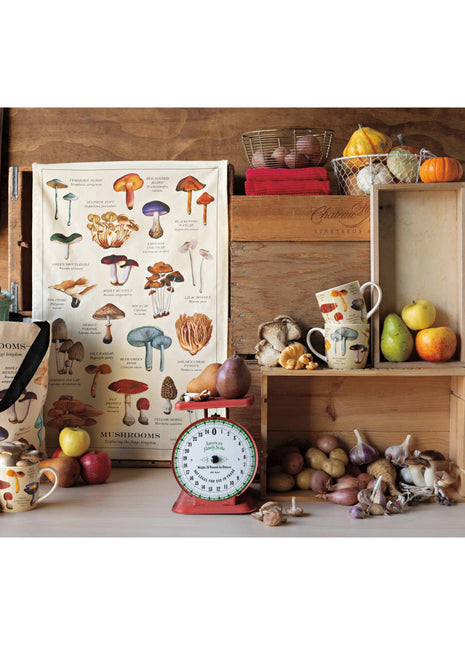 Mushrooms Fine Print Dishtowel