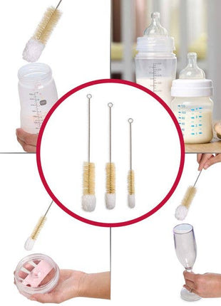 HIC Kitchen Soft Tip Cleaning Brushes, Set Of 3