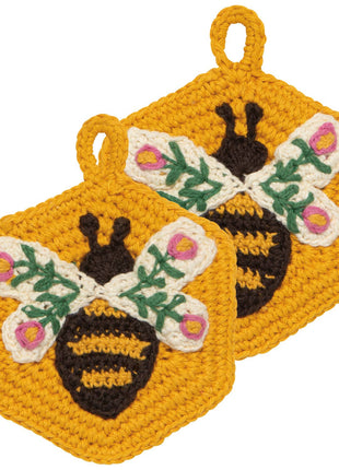 Bee Garden Crochet Sponges Set of 2