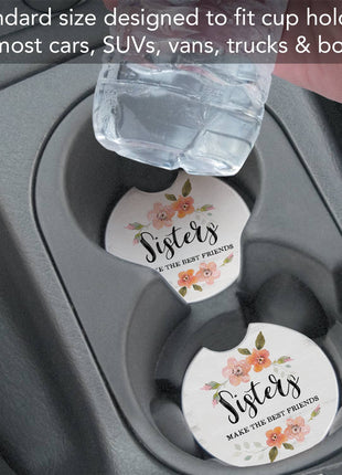 "Sisters" Absorbent Stone Car Coaster 1pk