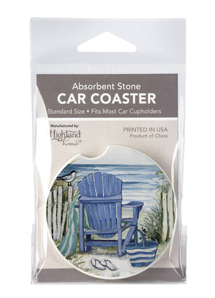 By The Sea Chair Absorbent Stone Car Coaster 1 Pack