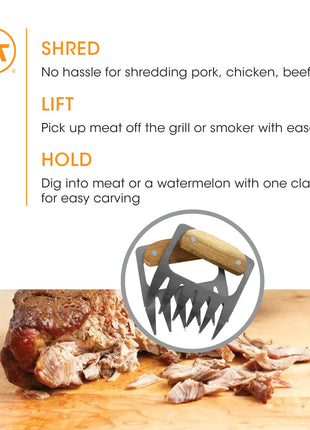 Outset Stainless Steel Meat Shredding Bear Claws,4.4" x 4.2"