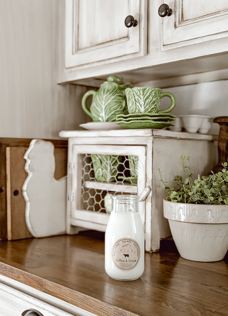 Milk Bottle Candle Coffee & Cream