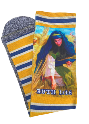 The Ruths (Ruth 1:16) - Christian Scripture Theme Crew Socks