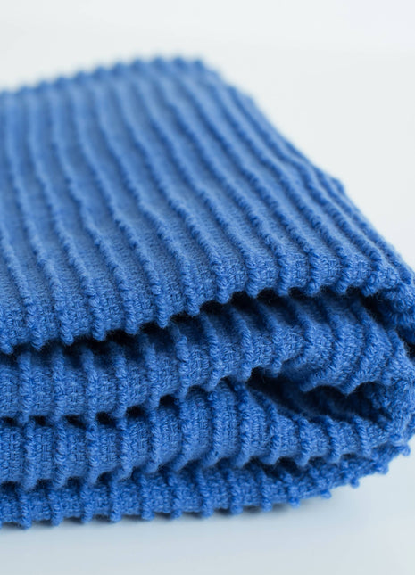 Ripple Royal Blue Turkish Cotton Dishtowel