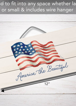 "America the Beautiful" Pallet Wood Sign 12" x 6"