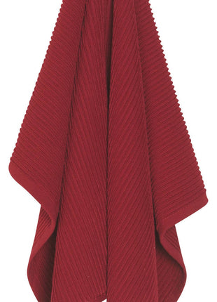Ripple Carmine Red Turkish Cotton Dishtowel
