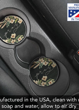 "Pray" Stone Car Coaster  BULK NO PACKAGING