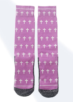 The Pink and White Angels - Bible Verse Crew Socks