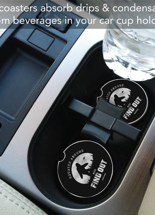 "Squatch Around" Absorbent Stone Car Coaster 1pk