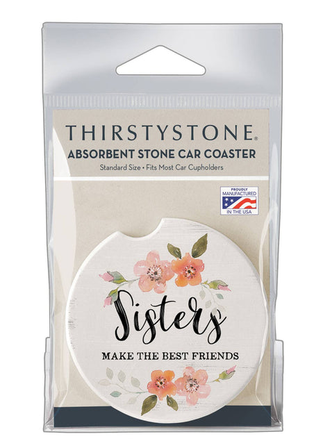 "Sisters" Absorbent Stone Car Coaster 1pk