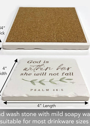 Within Her Single Absorbent Stone Tumbled Tile Coaster