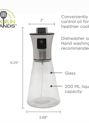 Fox Run Glass Olive Oil Sprayer, 200 ml/6.7 Oz Mister Bottle