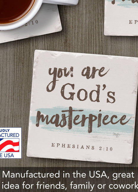 Masterpiece Single Absorbent Stone Tumbled Tile Coaster
