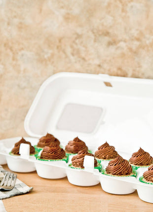 Bakelicious Cupcake Carton, White, 6.5" x x17.5" x 5"