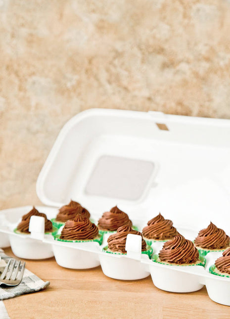 Bakelicious Cupcake Carton, White, 6.5" x x17.5" x 5"