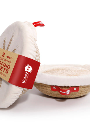 Single Round Cotton Rope Proofing Basket Solid 9"
