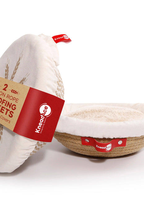 KneadAce Round Cotton Rope Proofing Basket, Solid 9 Inch