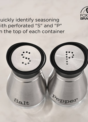 Fox Run Modern Salt and Pepper Shakers, Set of 2