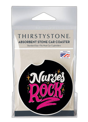 "Nurses Rock" Absorbent Stone Car Coaster 1pk