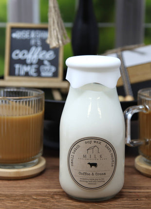 Milk Bottle Candle Coffee & Cream