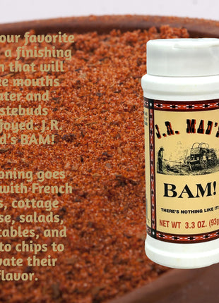 J.R. Mad's BAM! All-Purpose Creole Seasoning Blend, 3.3 oz, Salt, Paprika, Oregano Mix for Chicken, Pork, Seafood, Vegetables