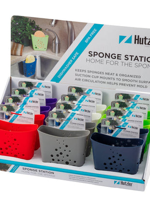 Compact kitchen sponge holder keeping countertops tidy