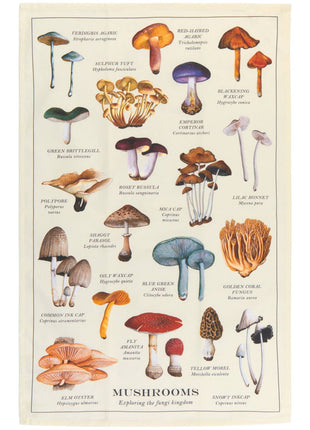 Mushrooms Fine Print Dishtowel