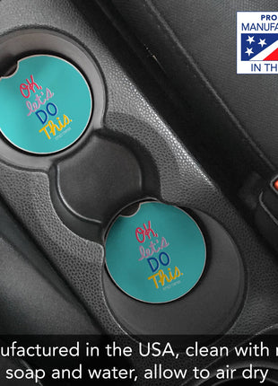 "Let's Do This" Absorbent Stone Car Coaster 1pk