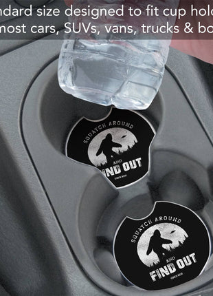 "Squatch Around" Absorbent Stone Car Coaster 1pk