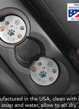 "Paw Prints" Absorbent Stone Car Coaster 1pk