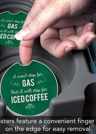 "Iced Coffee" Absorbent Stone Car Coaster 1pk