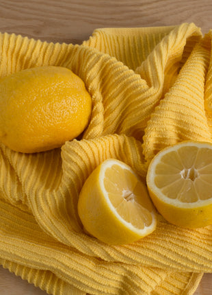 Ripple Lemon Yellow Turkish Cotton Dishtowel