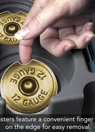 Shotgun Shell Absorbent Stone Car Coaster 1 Pk
