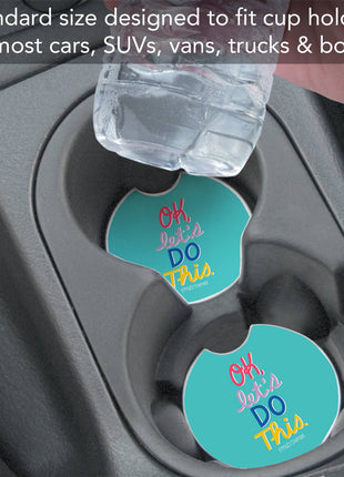 "Let's Do This" Absorbent Stone Car Coaster 1pk