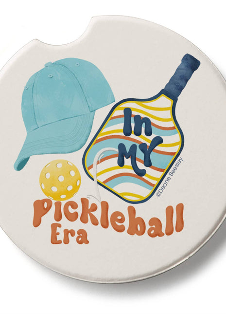 "Pickleball Era" Single Packaged Stone Car Coaster