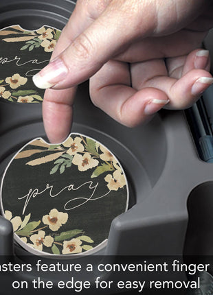 "Pray" Stone Car Coaster  BULK NO PACKAGING
